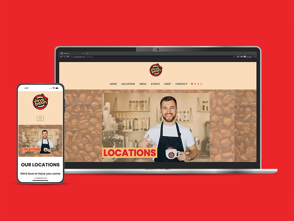 Java Bean About Page Mock-Up